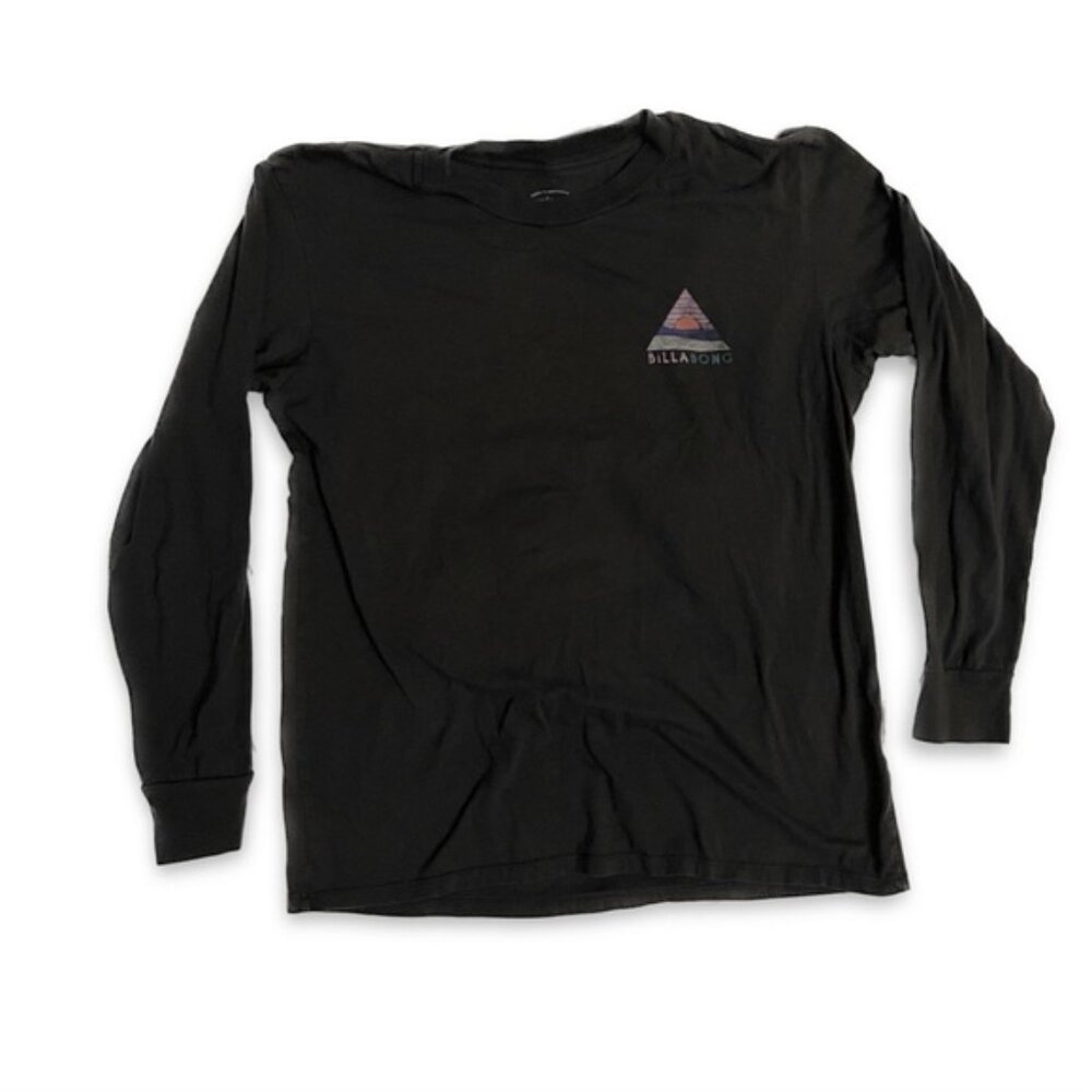 billabong | womens black graphic long sleeve surf skate hike outdoor top | sz xl - Picture 2 of 5